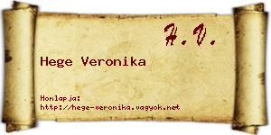 Hege Veronika névjegykártya
